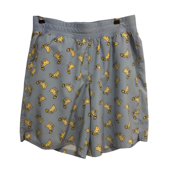 GOAT USA  men’s Shorts size med all over goats  print pull on quirky beachy blue - Picture 7 of 12